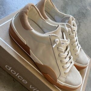 Dolce Vita White and Tan Athletic Shoes